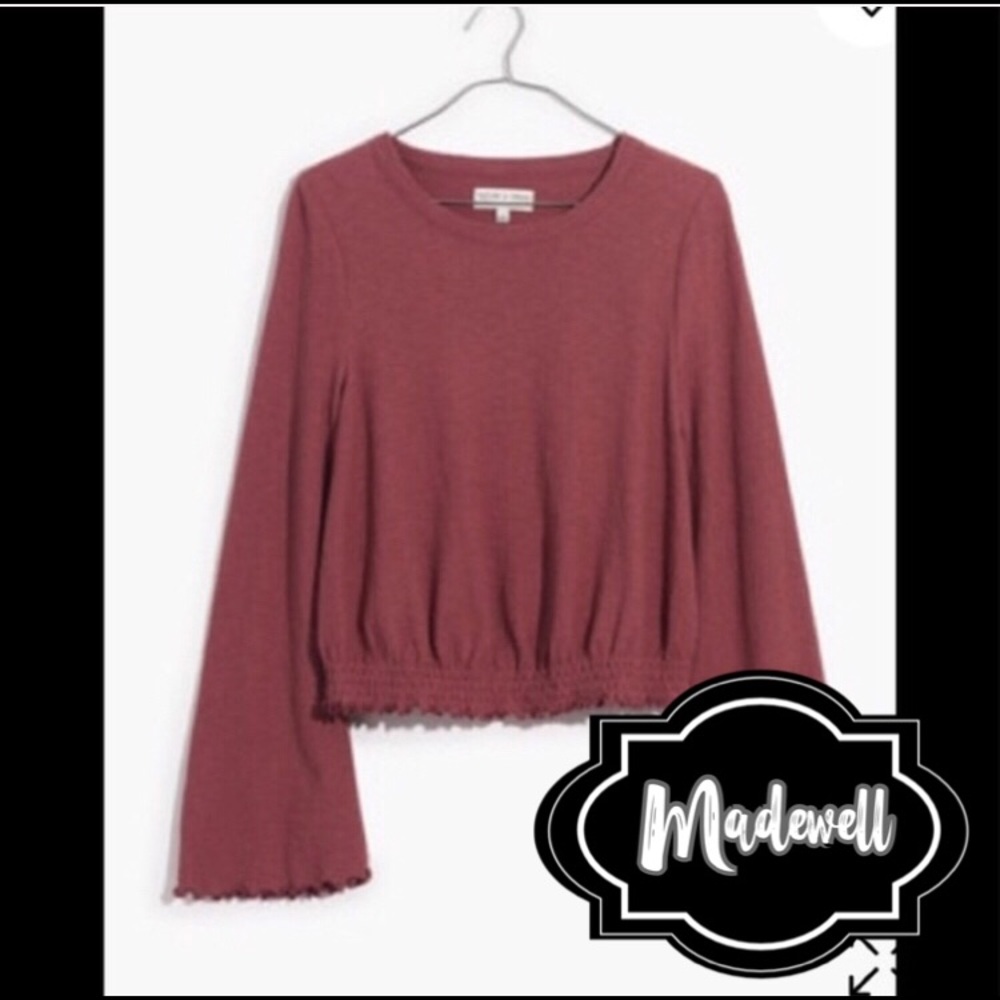 Madewell smocked bell sleeve blouse